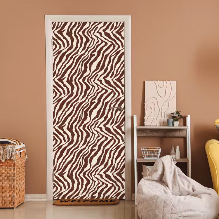 Zebra - Patroon - Zwart - Wit deurposter klein 289 -sfeer1