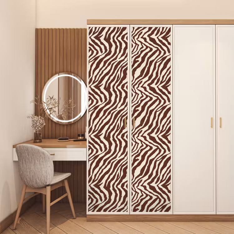 Zebra - Patroon - Zwart - Wit deurposter klein 289 -sfeer3
