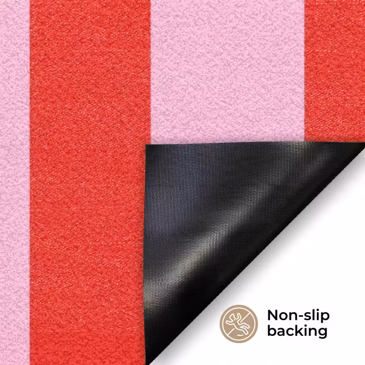 A Little Break - Strepen - Rood - Roze Deurmat klein -antislip_EN
