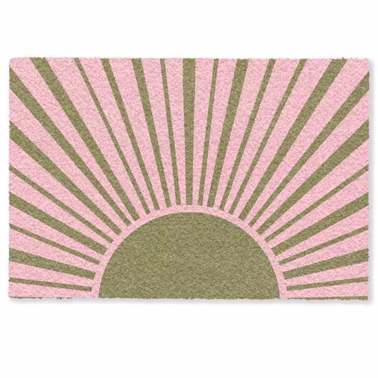 Abstract - Stralen - Grafisch - Roze - Groen Deurmat klein -zkaufland3d
