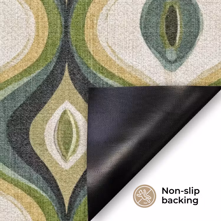 Abstract - Ritmisch - Groen Deurmat klein 898 -antislip_EN