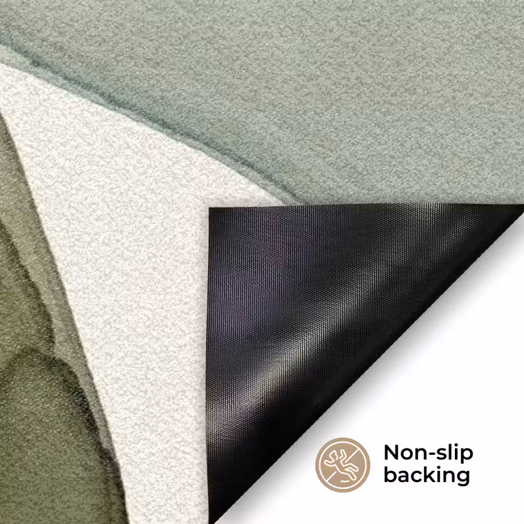 Abstract - Vormen - Modern - Kunst - Groen - Bruin Deurmat klein -antislip_EN