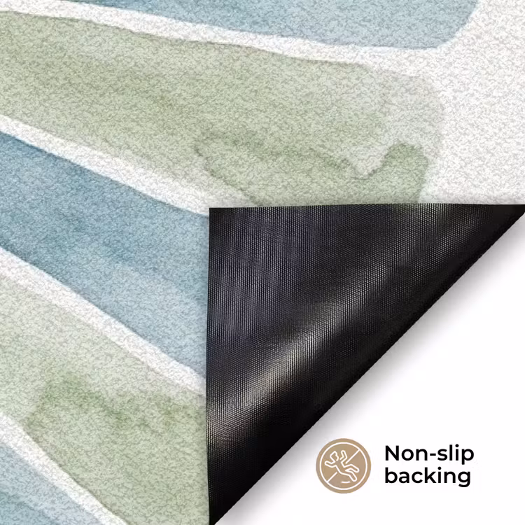 Abstract - Spiraal - Patroon - Modern - Blauw-Groen Deurmat klein -antislip_EN