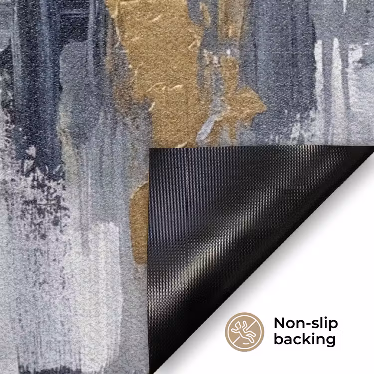 Abstract - Structuur - Goud - Grijs - Modern Deurmat klein -antislip_EN