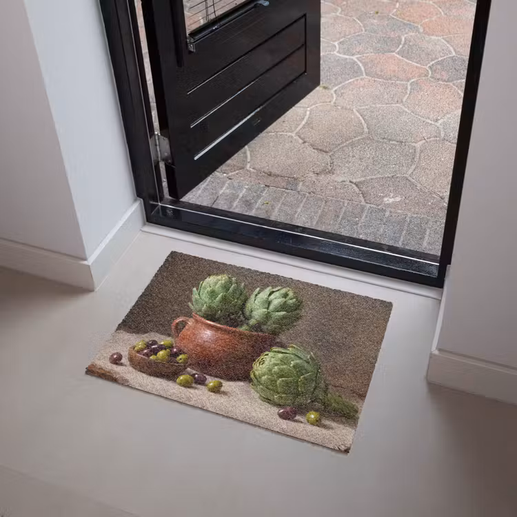 Doormat - Artichokes - Olives - Food - Artisjokken - Olijven - Eten Deurmat klein