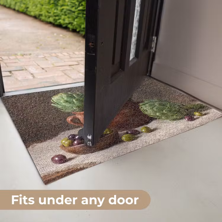 Doormat - Artichokes - Olives - Food - Artisjokken - Olijven - Eten Deurmat klein