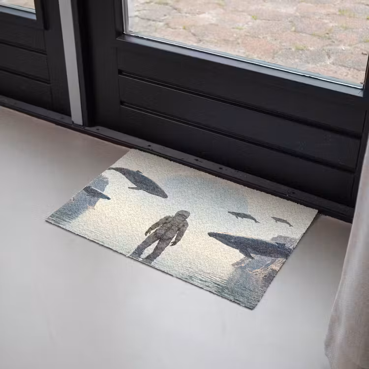 Doormat - Astronaut - Whale - Fantasy - Ruimtevaarder - Walvis - Fantasie Deurmat klein