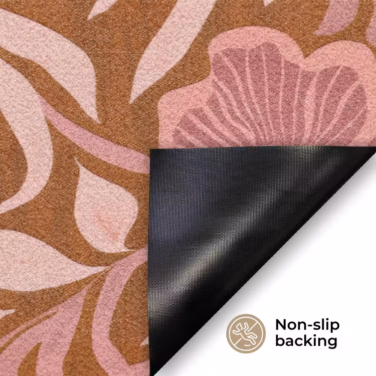 Sfeer - Bloemen - Roze Deurmat klein 898 -antislip_EN