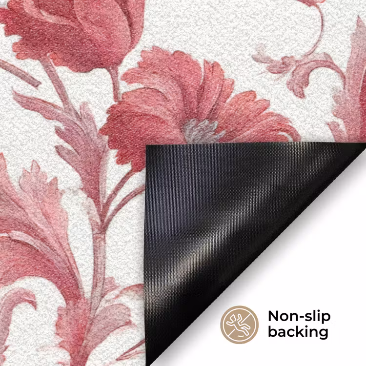 Barok - Patroon - Rood Deurmat klein 898 -antislip_EN