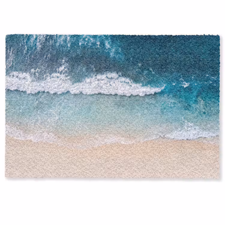 Strand - Zee - Golven - Natuur - Blauw Deurmat klein -zkaufland3d