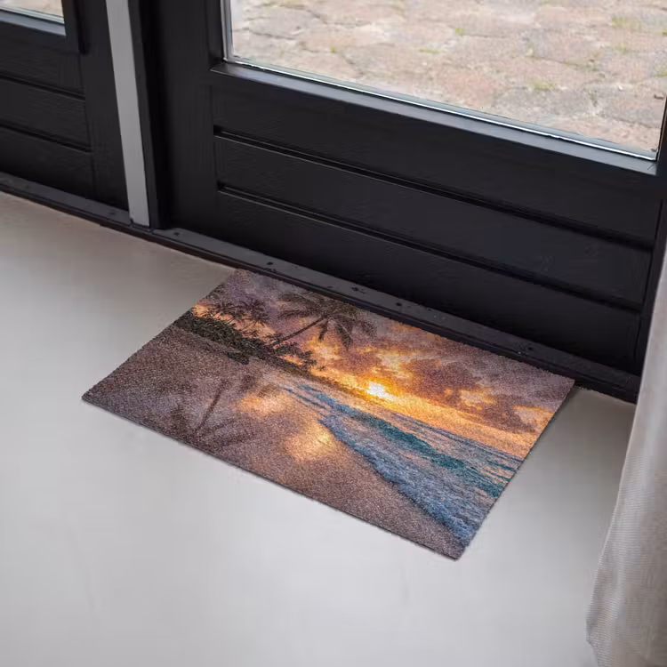 Strand - Zonsopgang - Tropisch - Natuur - Oranje Deurmat klein -sfeer2