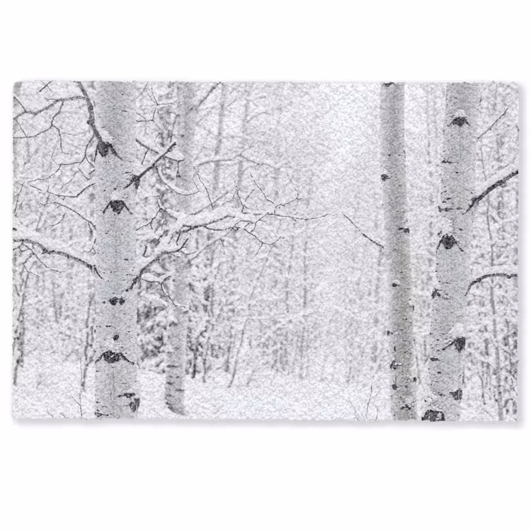 Berkenbomen - Sneeuw - Winter - Bos - Wit Deurmat klein -zkaufland3d