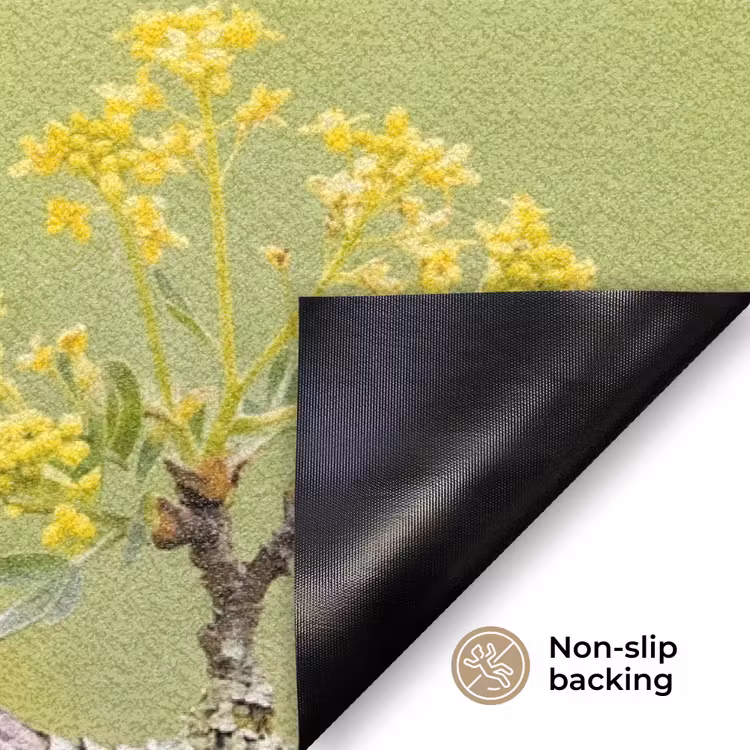 Vogel - Tak - Natuur - Kleurrijk Deurmat klein -antislip_EN