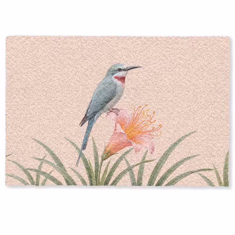 Vogel - Bloem - Natuur - Roze Deurmat klein -zkaufland3d