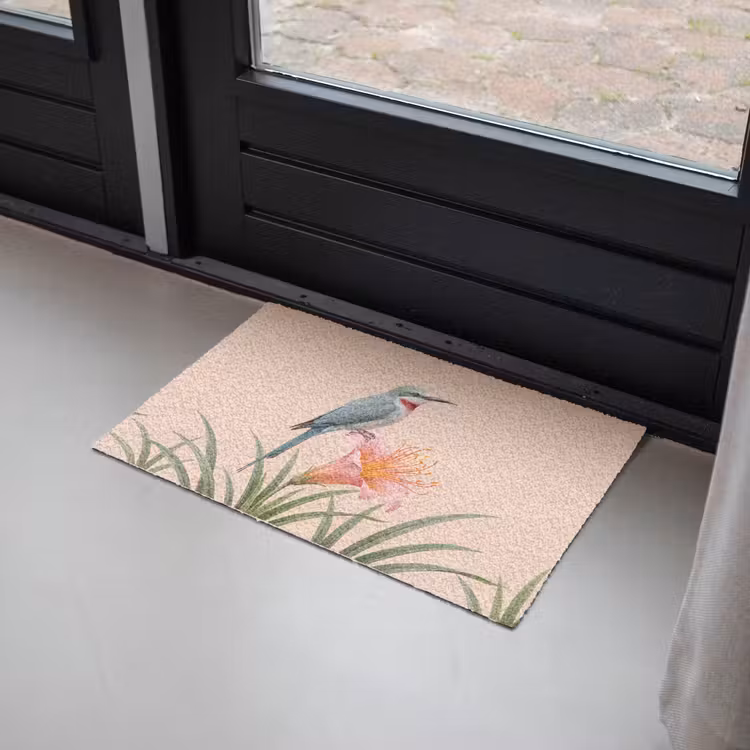 Vogel - Bloem - Natuur - Roze Deurmat klein -sfeer2