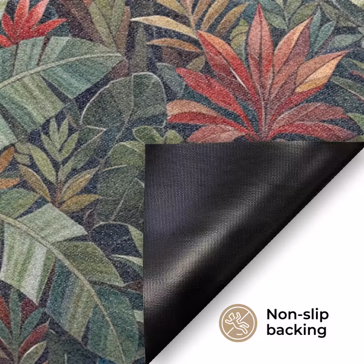 Vogel - Jungle - Natuur - Mozaïek - Groen Deurmat klein -antislip_EN