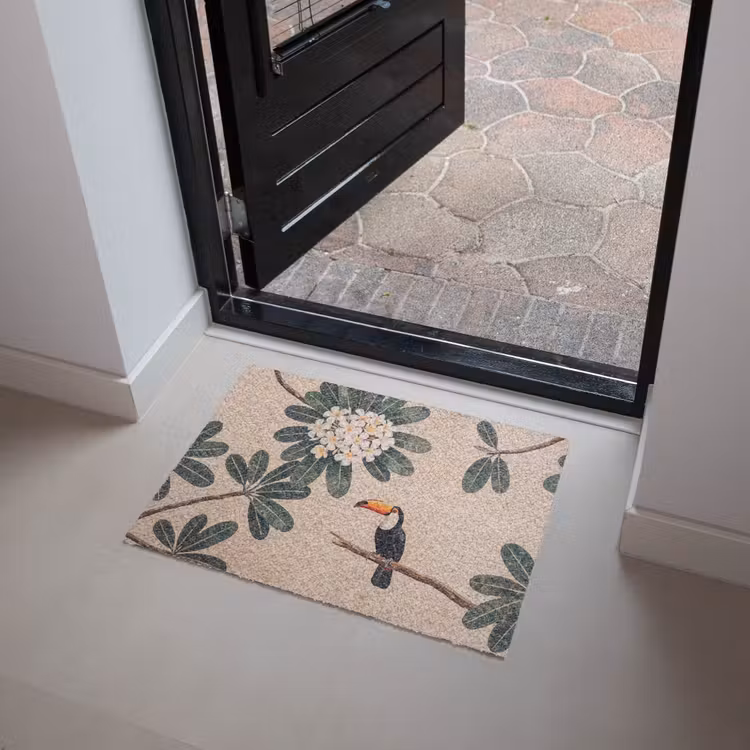 Vogel - Mozaïek - Tropisch - Natuur - Kleurrijk Deurmat klein -sfeer5
