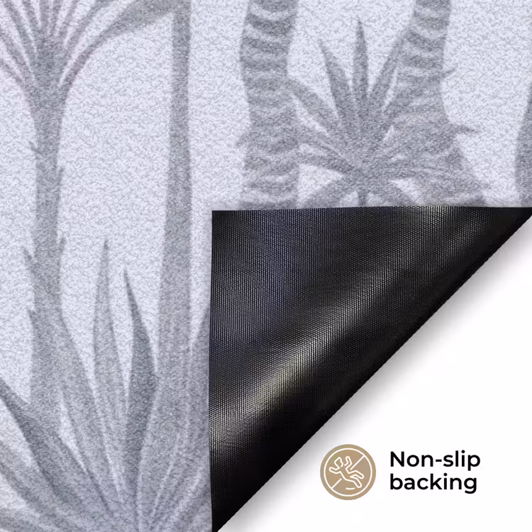 Vogel - Tropisch - Illustratie - Blauwgrijs - Natuur Deurmat klein -antislip_EN