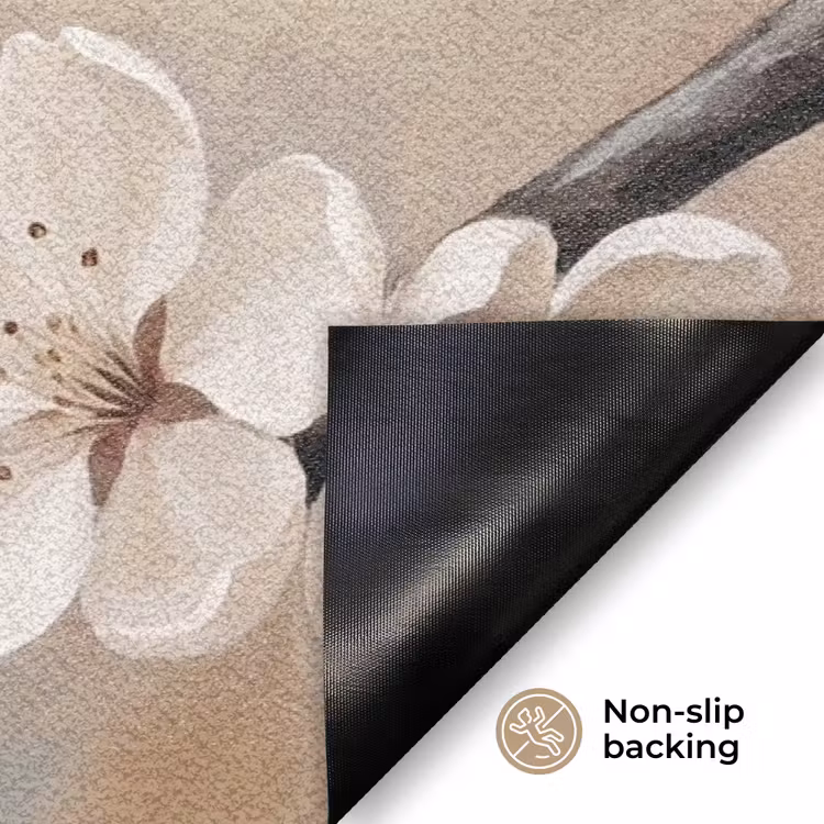 Bloesem - Takken - Schilderij - Beige - Serene Deurmat klein -antislip_EN