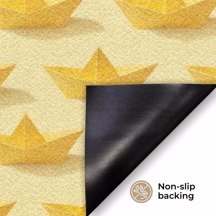 Bootjes - Origami - Creatief - Geel Deurmat klein 898 -antislip_EN
