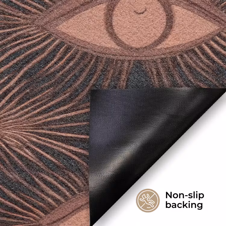 Boheems - Oog - Bruin Deurmat klein 898 -antislip_EN