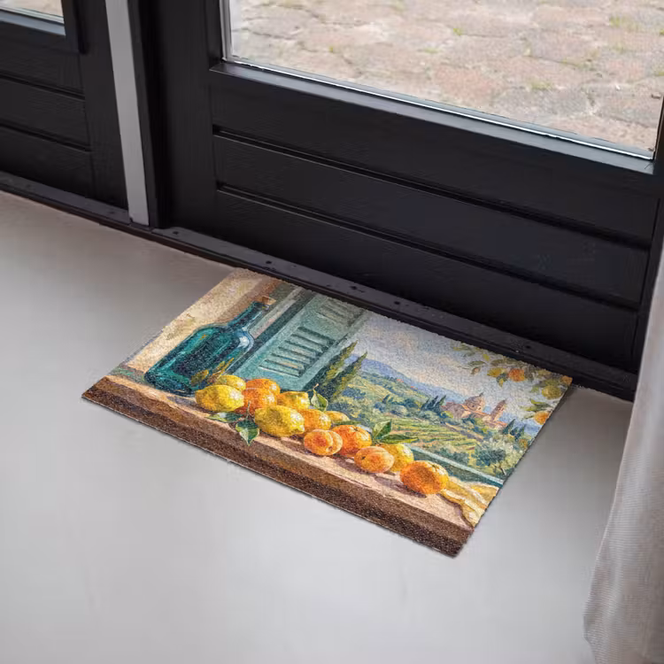 Doormat - Bottle - Fruit - Still Life - Fles - Fruit - Stilleven Deurmat klein