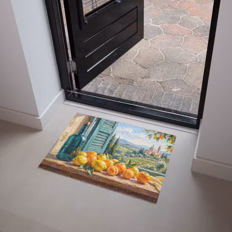 Doormat - Bottle - Fruit - Still Life - Fles - Fruit - Stilleven Deurmat klein