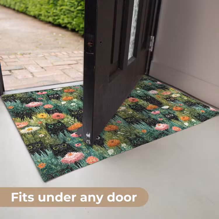 Katten - Bloemen - Kleurrijk Deurmat klein 898 -USP_EN