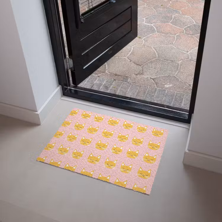 Katten - Patroon - Roze Deurmat klein 898 -sfeer5