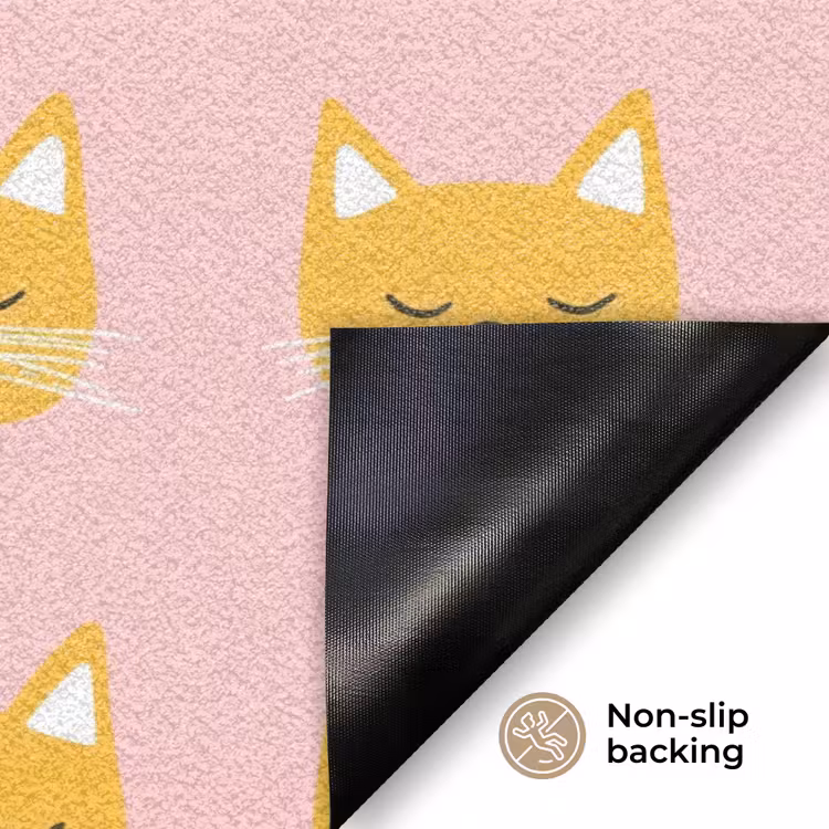 Katten - Patroon - Roze Deurmat klein 898 -antislip_EN