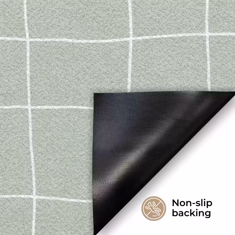 Ruitpatroon - Golvend - Groen Deurmat klein 898 -antislip_EN
