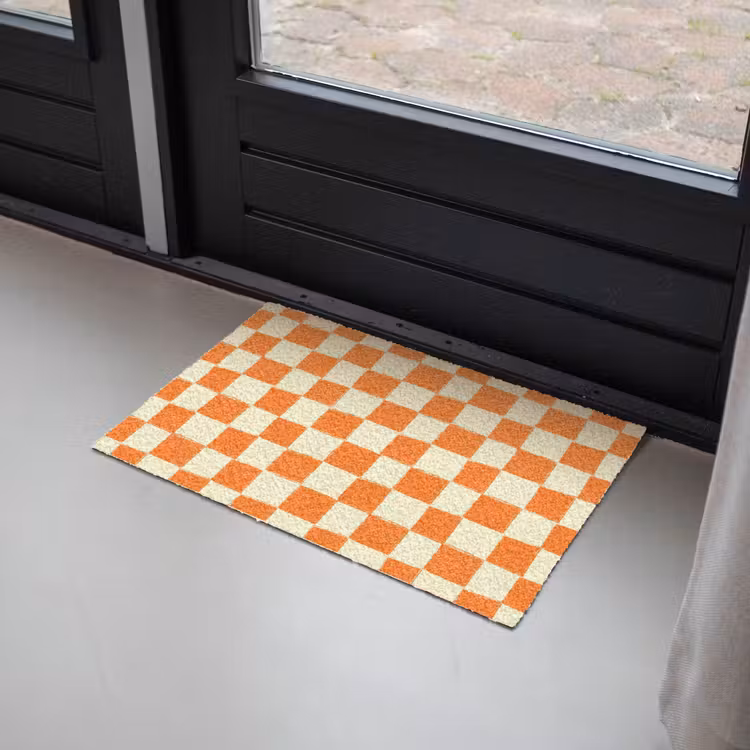 Schaak - Patroon - Oranje Deurmat klein 898 -sfeer2