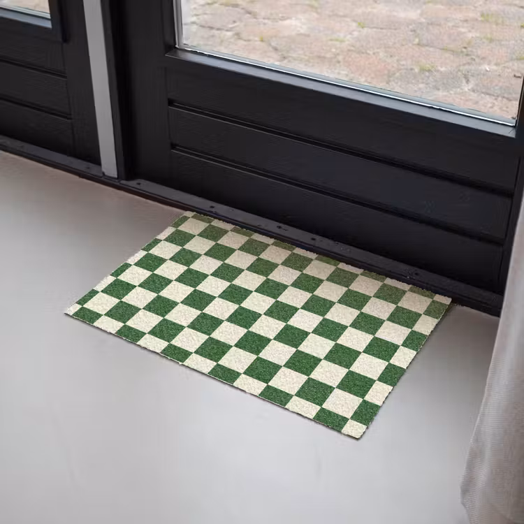 Schaakbord - Patroon - Groen Deurmat klein 898 -sfeer2