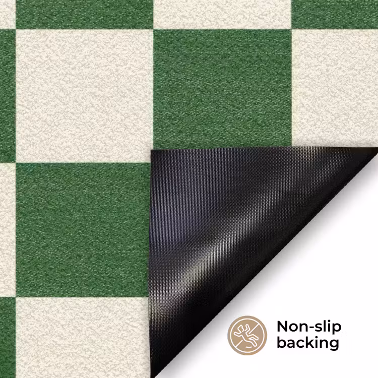 Schaakbord - Patroon - Groen Deurmat klein 898 -antislip_EN