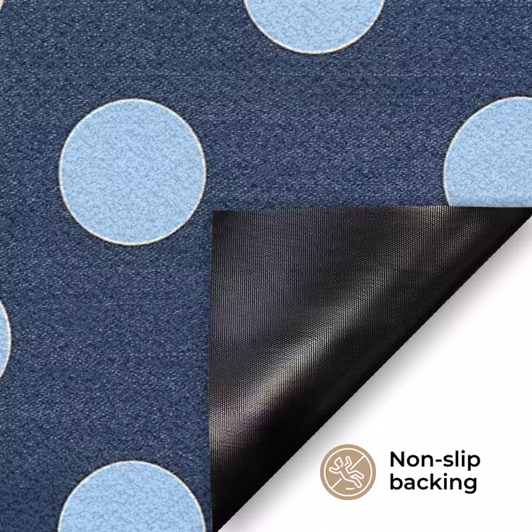 Klassiek - Dots - Blauw Deurmat klein 898 -antislip_EN