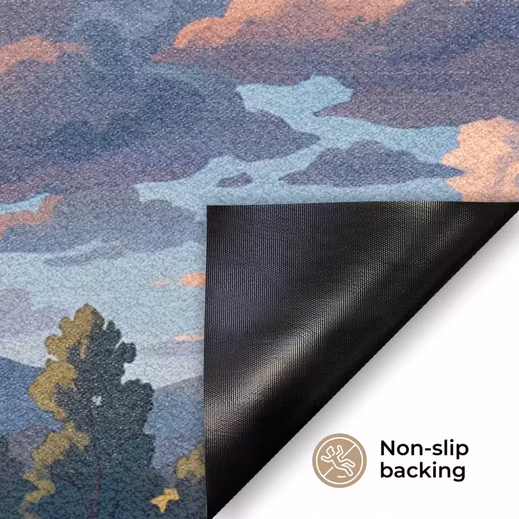Wolken - Daghemel - Natuur - Illustratie - Oranje Deurmat klein -antislip_EN