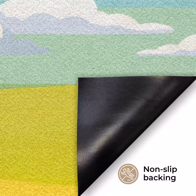 Wolken - Roze - Natuur - Modern - Pastel Deurmat klein -antislip_EN