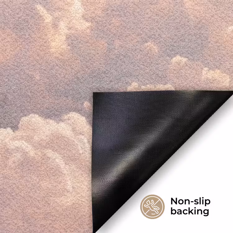 Wolken - Zonsondergang - Natuur - Pastel - Roze Deurmat klein -antislip_EN