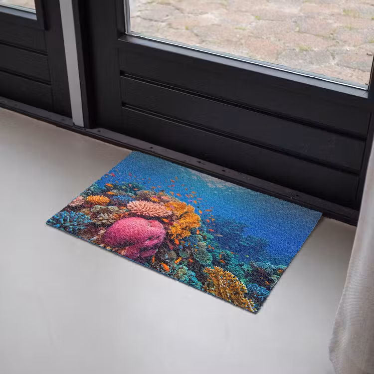 Koraal - Vissen - Oceaan - Natuur - Kleurrijk Deurmat klein -sfeer2