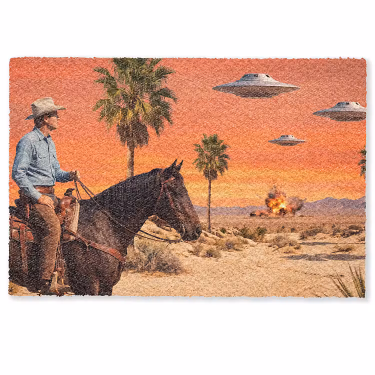 Doormat - Cowboy - Horse - Desert - Cowboy - Paard - Woestijn Deurmat klein