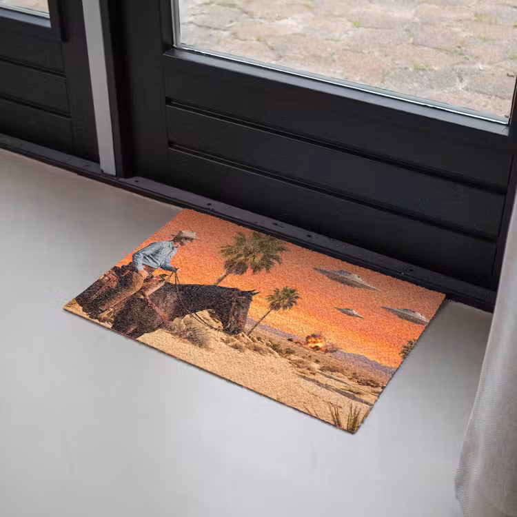 Doormat - Cowboy - Horse - Desert - Cowboy - Paard - Woestijn Deurmat klein