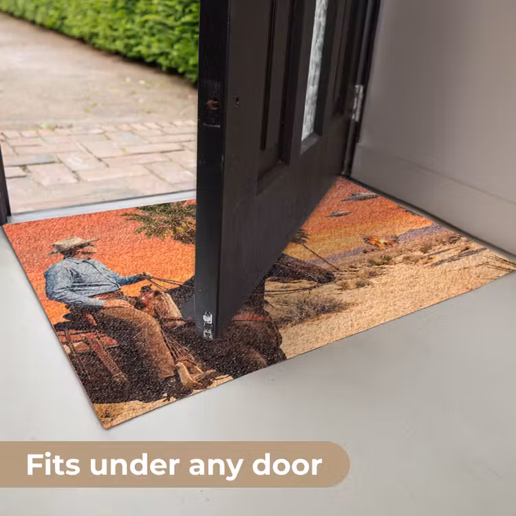 Doormat - Cowboy - Horse - Desert - Cowboy - Paard - Woestijn Deurmat klein