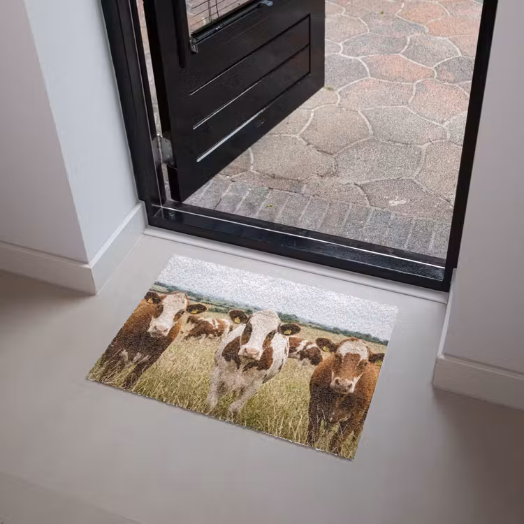 Koeien - Portret - Weide - Boerderij - Nieuwsgierig Deurmat klein -sfeer5