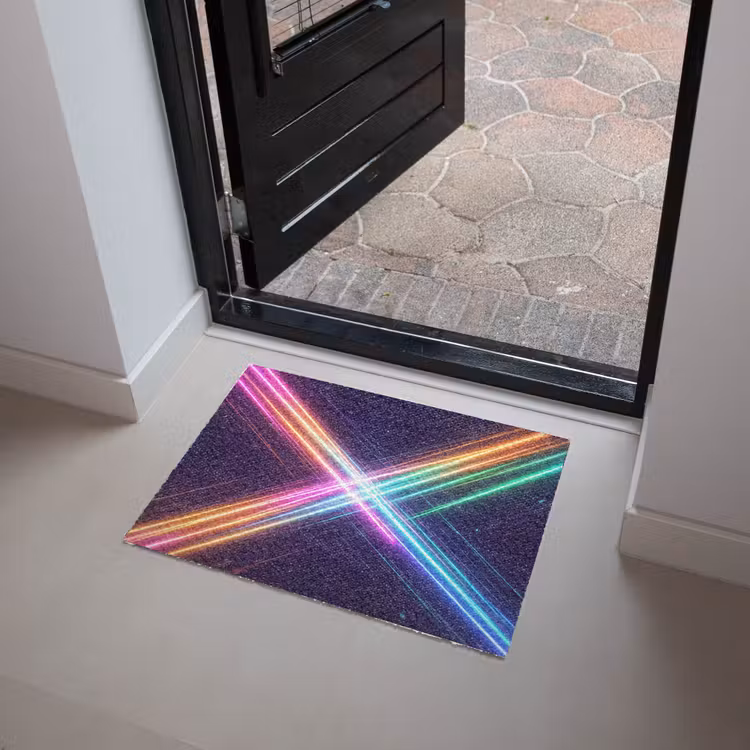 Kruisen - Lasterstralen - Neon Deurmat klein -sfeer5
