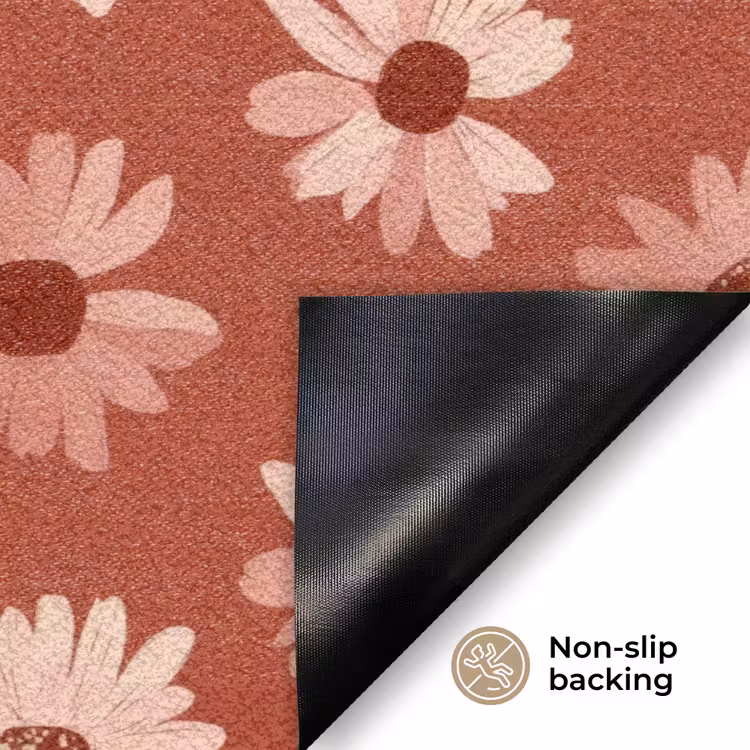 Madelief - Retro - Terracotta Deurmat klein 898 -antislip_EN