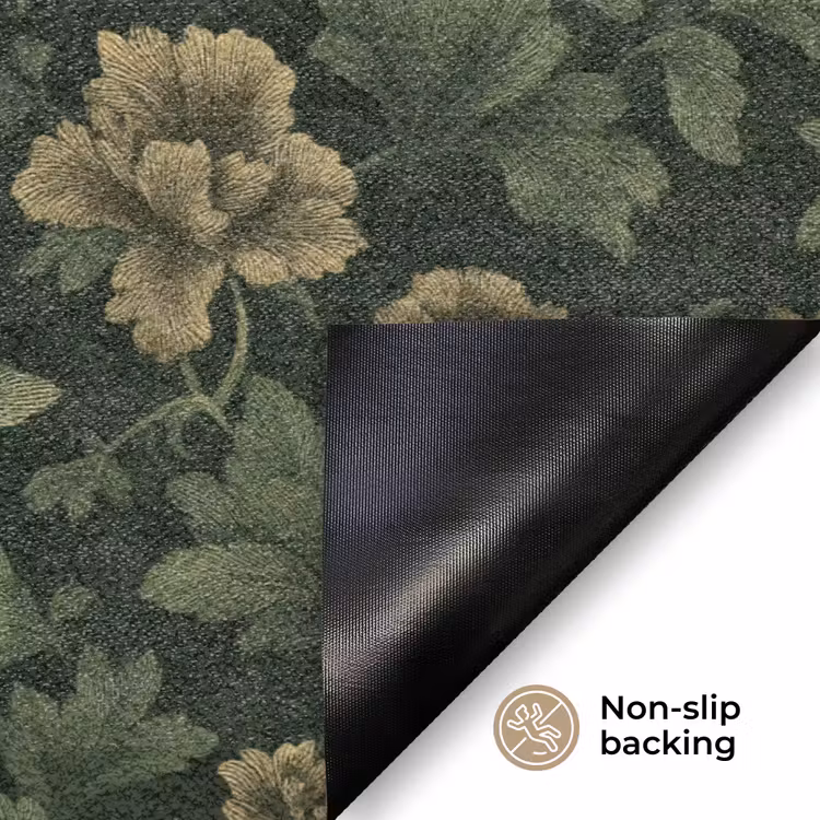 Donker - Groen - Goud - Botanisch Deurmat klein 898 -antislip_EN