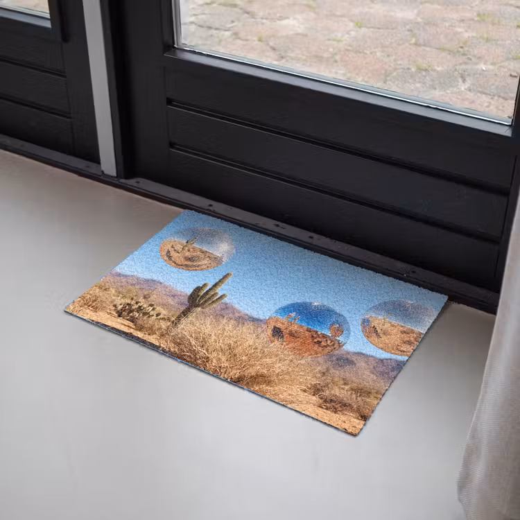 Doormat - Desert - Mirror Ball - Art - Woestijn - Spiegelbal - Kunst Deurmat klein