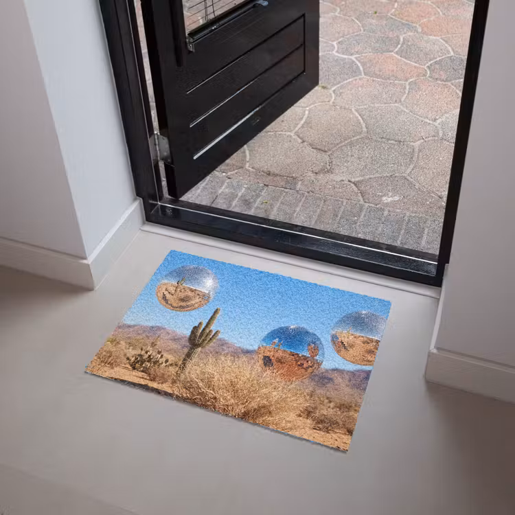 Doormat - Desert - Mirror Ball - Art - Woestijn - Spiegelbal - Kunst Deurmat klein