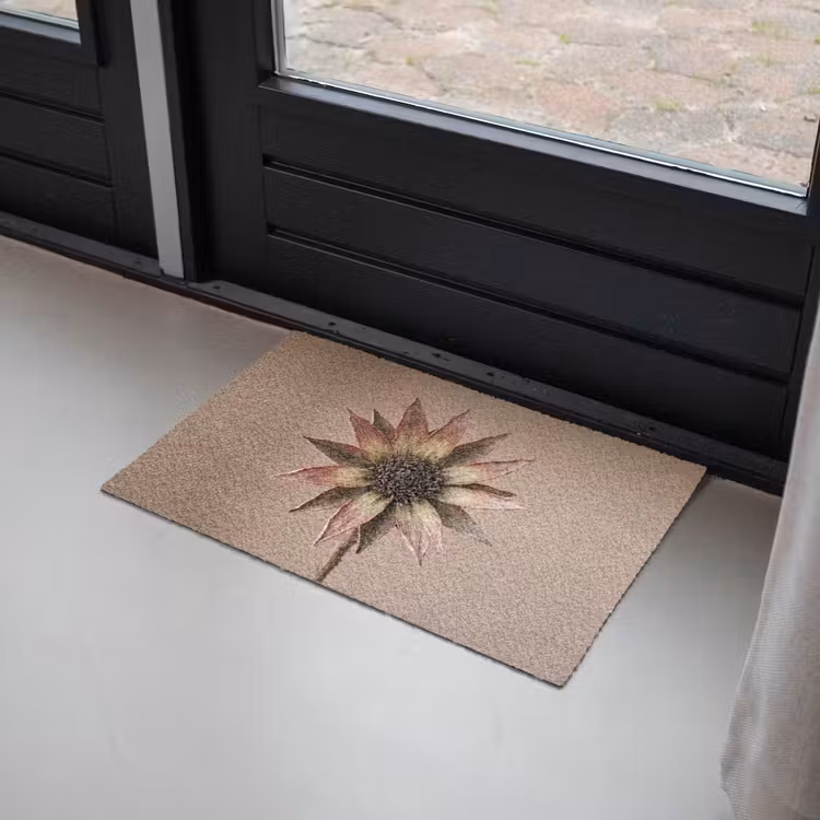 Droogbloem - Protea - Vintage - Beige - Rustiek Deurmat klein -sfeer2