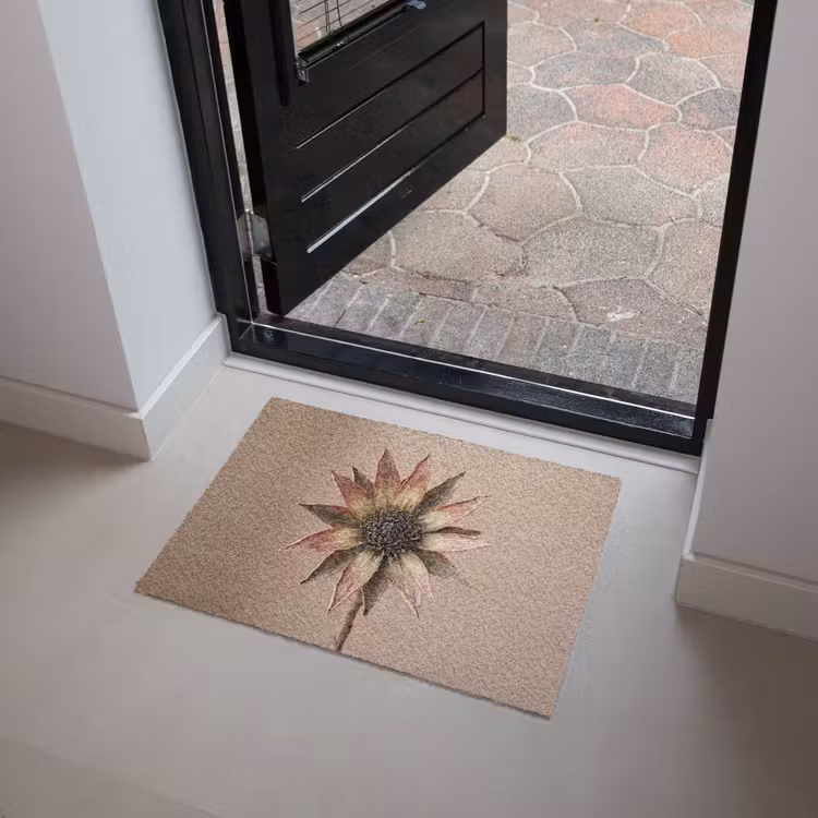Droogbloem - Protea - Vintage - Beige - Rustiek Deurmat klein -sfeer5